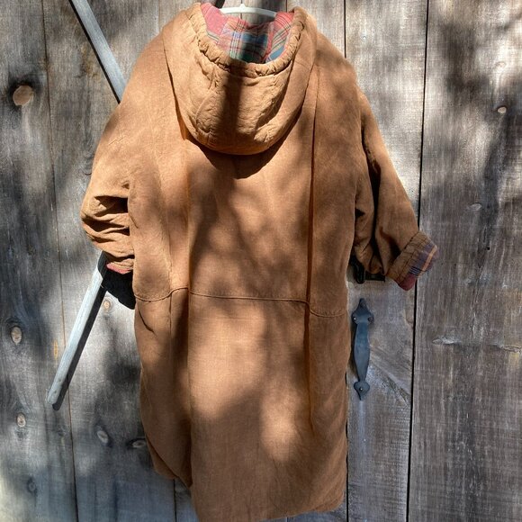 Unique-100% Linen Cotton Quilted Coat, One Size (loose fit), Photo Colors - Picture 7 of 13